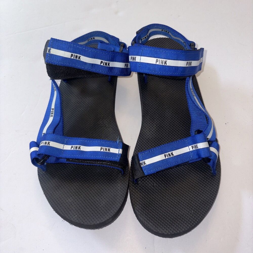 Victoria’s Secret Women’s Adjustable Sport Sandal Black & Blue Size M -US 7-8